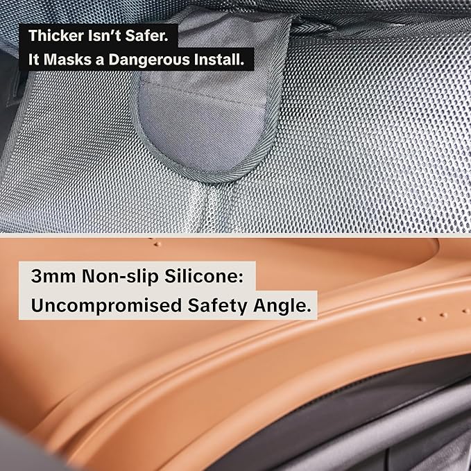 Siliguard Car Seat Protector for Child Car Seat, Car Seat Protector for Leather Seats, Non Slip Seat Cover, 3mm Silicone Car Seat Mat, Latch and ISOFIX, Rear and Forward Facing, Baby Toddler