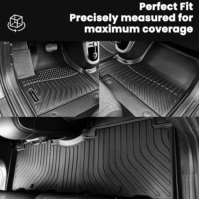 Auxko All Weather Floor Mats Cargo Mat with Backrest Mat for Kia Sportage 2023-2025 2026 Hybrid TPE Liners Accessories Guard Odorless Anti-Slip Floor Liners Trunk Tray with Back Seat Protectors