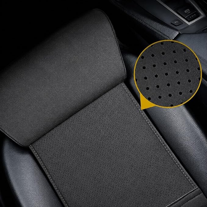 JUPENG Car Seat Leg Extender Cushion, Memory Foam Under Thigh Leg Support Pillow with Strap, Non-Slip Base & Removable Washable Cover for Driver Seat and Office Chair, Universal Comfort Pad(Black)