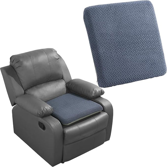 HOMBYS Tufted Furry Recliner Seat Cushion for Elderly Foam Curved Edge Large Square Seat Cushion for Recliner Chair, Floor Pillow, Office Chair, Car, No Pressure on Thighs(Grey, 18 * 16 * 3in)