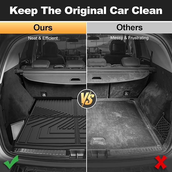 Cargo Liner for Mercedes-Benz GLE 2016-2019 ＆ Benz ML 2012-2015 | All Weather Trunk Liner Custom Fit GLE Class GLE350 GLE43 GLE63 ML350 ML550 ML63 Cargo Liners