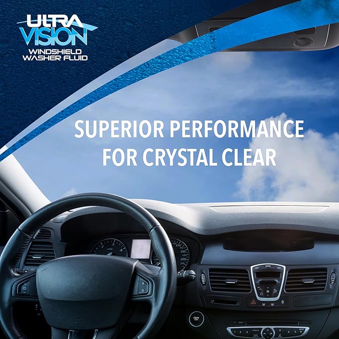 ULTRA 1PLUS Windshield Washer Fluid - Advanced Formula for Car Windshield Wiper Fluid Crystal-Clear Vision in Weather Conditions +32F - All Weather - 1 Liquid Gallon (Pack of 2)