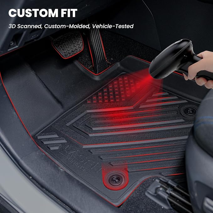LASFIT Floor Mats for Kia Telluride 2027 (Only Fit Gas, Not Fit Hybrid), All Weather TPE Custom Fit Floor Liners 1st & 2nd & 3rd Row Car Mats Accessories, Black