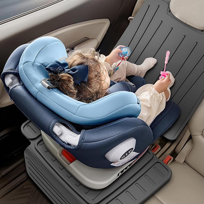 insefocc Car Seat Protector for Child Car Seat，TPE Waterproof & Anti-Slip （No Imprints）,carseat Protector car seat Cover Universal Fit for Baby & Pet Use, BPA-Free（Black -2PC）