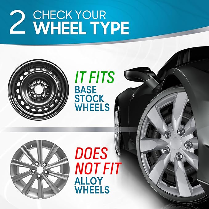 BDK Hubcaps Wheel Covers for Toyota Corolla 16” – Four (4) Pieces Corrosion-Free & Sturdy – Full Heat & Impact Resistant Grade – Replacement, 4 Pack