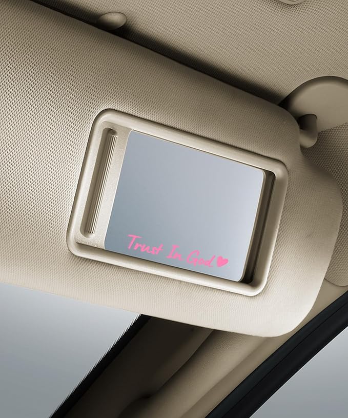 SCUARI 4PCS Car Stickers,Cars Decals,Car Accessories Trust in God Rearview Mirror Sticker,Auto Stickers and Decals,Auto Decals for Women,Trust in God Mirror Decals,Suitable for Motorcycle (Pink)