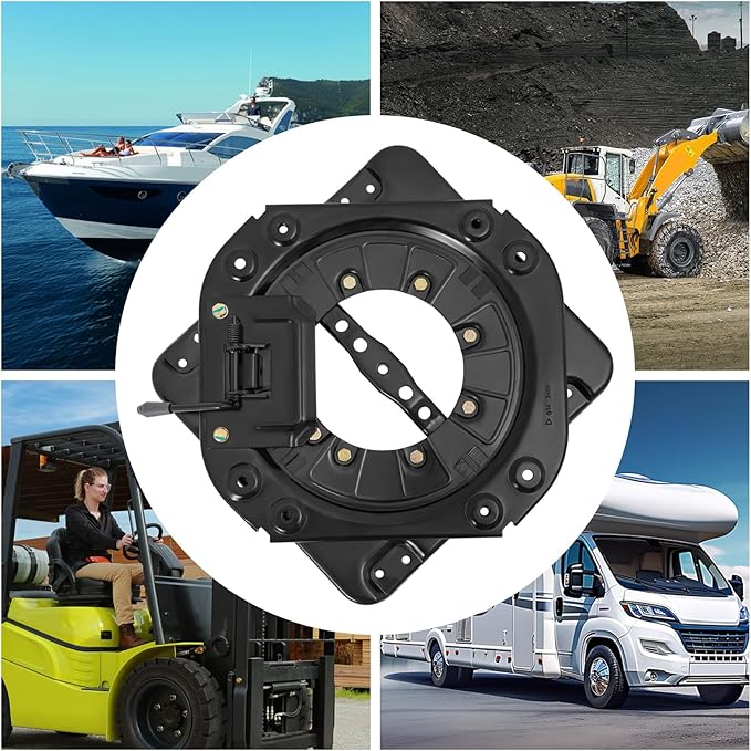 Steel Plate Swivel Seat Base, 360° Rotatable Sitz-Drehsockel W/Push Handle, 3.0mm Cold-Rolled Steel Plate & 4-Point Locking Design,Base Load 130kg For Vans Rvs Commercial Vehicles.