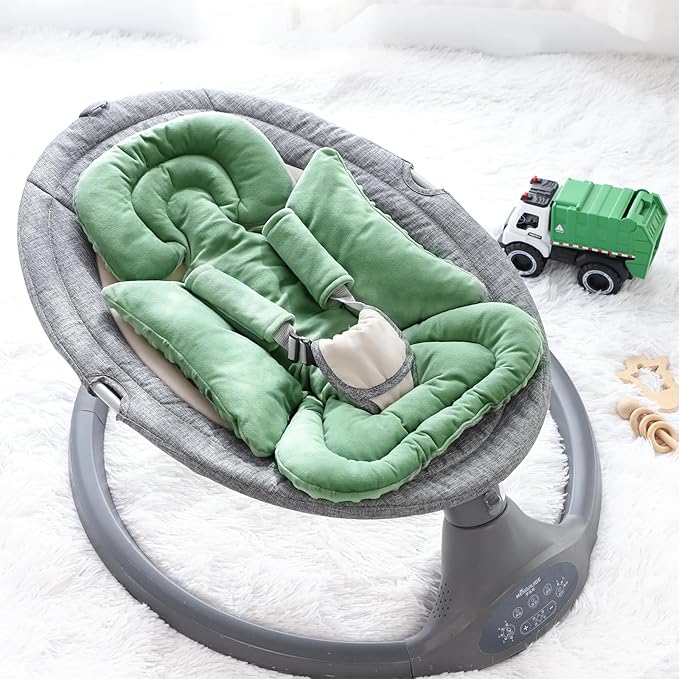 Infant Car Seat Insert Boy Girl, 3 in 1 Newborn Carseat Insert with Strap Pads, Car Seat Head Support for Baby Strollers, Swings, and Bouncers, Comfortable and Machine Washable, Forest Green