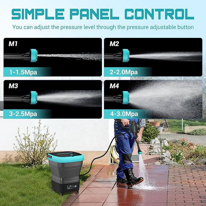 Cordless Washer,Foldable Washer with 4.5Gal Tank 10FT Hose
