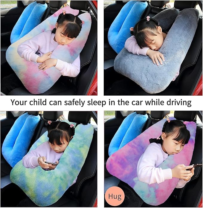 FHSGGP Travel Pillow Car Pillow Kid Car Sleeping The Sleeping Aid for Adults and Kids on Road Trips Kids Travel Pillow Colorful Green