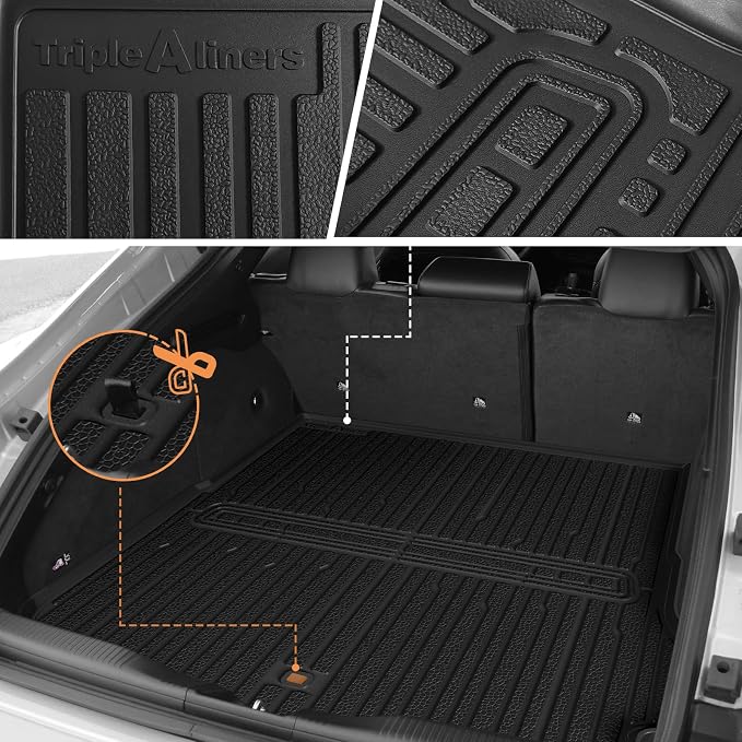 TripleAliners All-Weather Mats Compatible with 2026 2025 2024 Dodge Charger EV Accessories Floor Liners Trunk Cover Custom Fit TPE Heavy-Duty Liners (Floor & Trunk Mats)