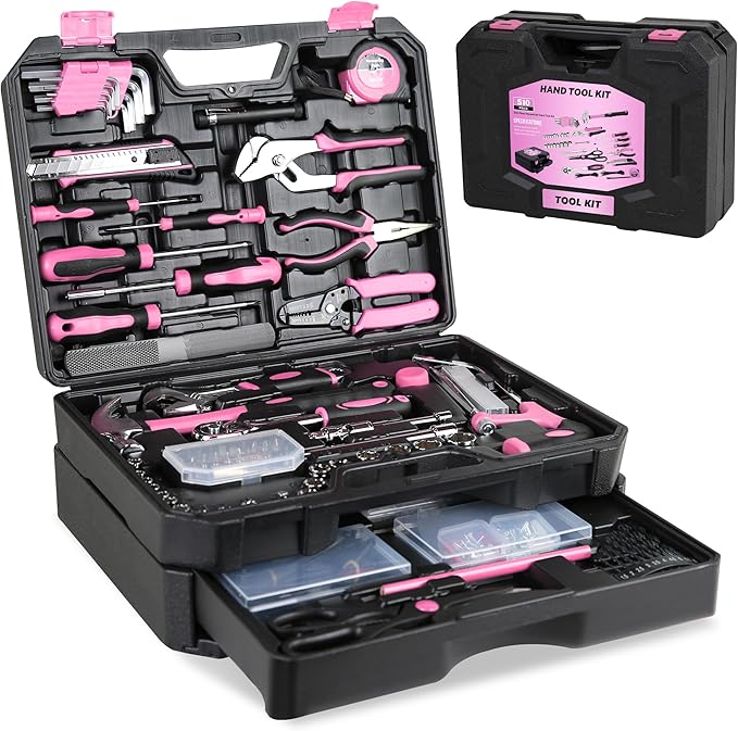 General Tool Kit 500-PCs for Home and Auto Mechanic Hand Tool Set with Drawer Storage Case Essential Toolbox for Men & Women DIYers