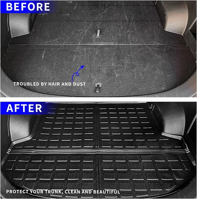 Rongtaod Cargo Mat Compatible with 2021-2023 Hyundai Santa Fe (Fit 5 Seats) Trunk Mat Cargo Mat Cargo Liner All Weather Trunk Liner 2022 Santa Fe Accessories (Trunk Mat)