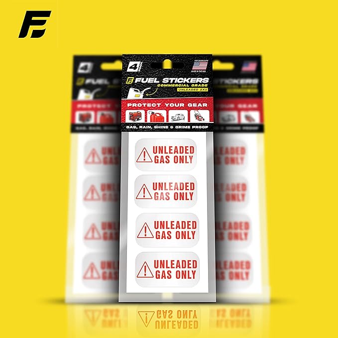 Unleaded Sticker, Unleaded Fuel Only Sticker for Fuel Cans and Outdoor Power Equipment - Weather Proof, Extreme Stick, Commercial Grade Fuel Labels by Fuel Stickers - USA Made (2x1 inch), 20 Labels