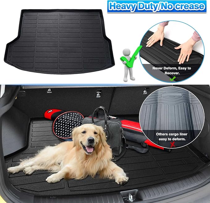 Cartist Cargo Liner Fits for 2021-2025 2026 Kia Seltos (Seltos SX/Seltos SX Turbo) (Only Fit Trunk with Subwoofer) All Weather Trunk Floor Mat Heavy Duty