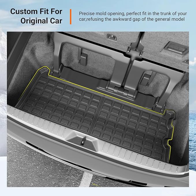 powoq Trunk Mat Compatible with 2021-2026 Toyota Sienna 3rd Row Cargo Liner TPE Rear Trunk Liner Mat Replacement for 2021 2022 2023 2024 2025 2026 Toyota Sienna Accessories