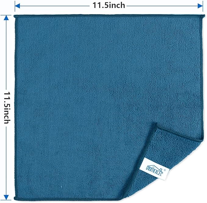 HOMEXCEL Navy Blue Microfiber Cleaning Cloth, 50 Pack Cleaning Towels for Kitchen, Lint Scratch Free, Highly Absorbent, and Reusable Cleaning Rags for House, Window and Glass, Cars, 11.5 X11.5 inch