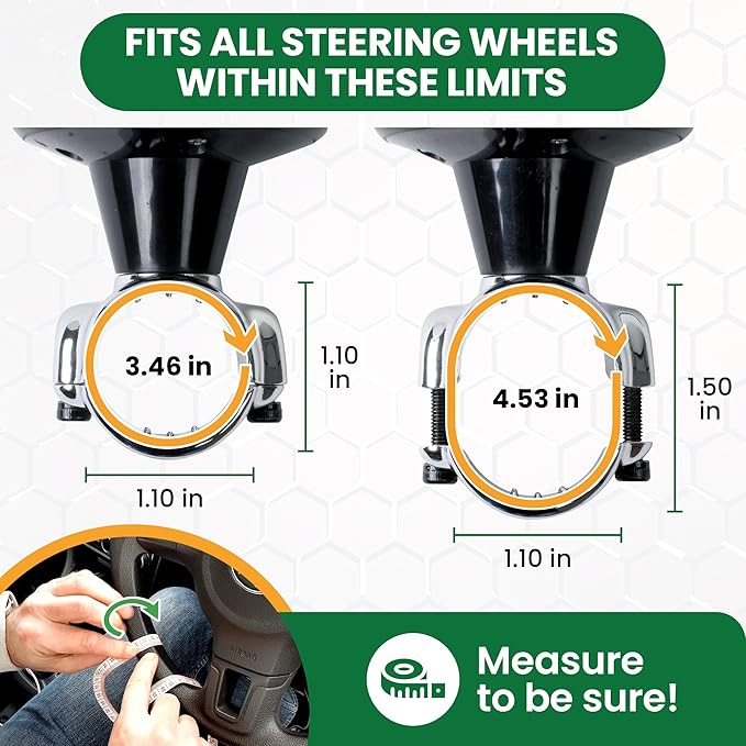 Steering Wheel Knob - Silicone Coated for Extra Grip - Compatible with Any Steering Wheels - Smooth Brodie Suicide Spinner for Car, Tractor, Mower, Boat
