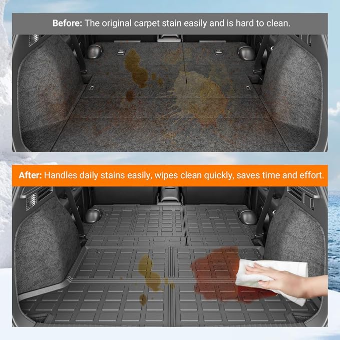 powoq Cargo Mat Compatible with 2016-2022 Honda HRV Trunk Mat Cargo Liner Back Seat Protector TPE Replacement for 2016 2017 2018 2019 2020 2021 2022 Honda HRV Accessories (Trunk Mat+Backrest Mats)