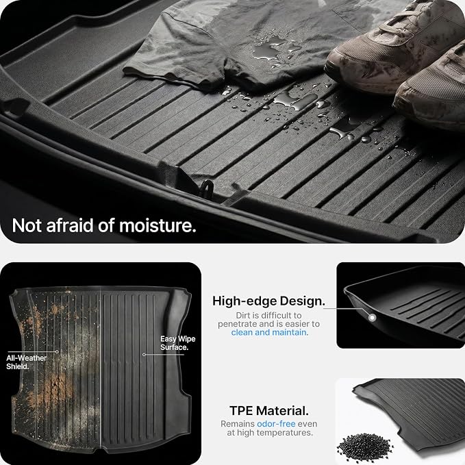 All Weather Cargo Liners for Tesla Model 3 Trunk Mats,Front Frunk and Rear Trunk Tray Mats Protector 2021 2022 2023 Accessories