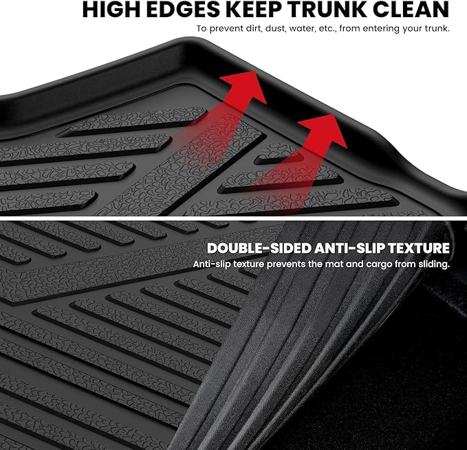 LASFIT Trunk Mat with Backrest Mat 2015-2020 for Chevrolet Chevy Tahoe/GMC Yukon (Only Yukon, Not Fit Yukon XL)/Cadillac Escalade (Only Escalade, Not Fit Escalade ESV), All Weather TPE Custom Fit