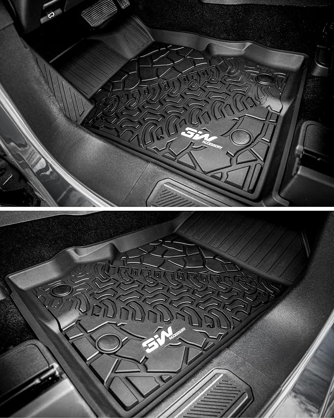 3W Floor Mats & Cargo Liner Fit for 2021-2025 2026 Ford Bronco 2 Door All Weather TPE Car Accessories Custom Fit Floor Liner and Full Set Car Mats (Not for Bronco Sport & Rubberized Floor)