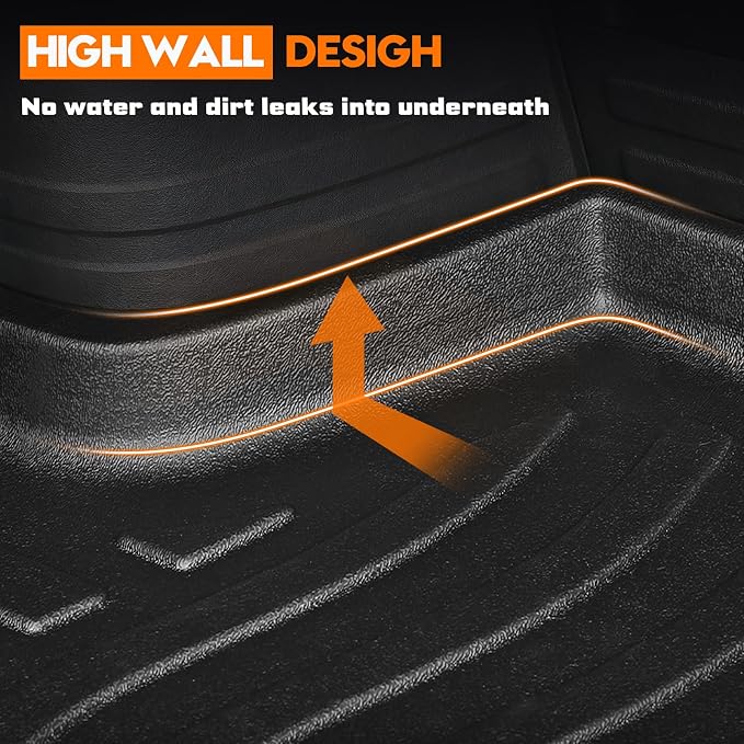 KUST Cargo Trunk Mat for Honda Accord 2013-2017, Rear Cargo Liner for Accord Accessories All Weather TPE Rubber Car Mat Raised Edge