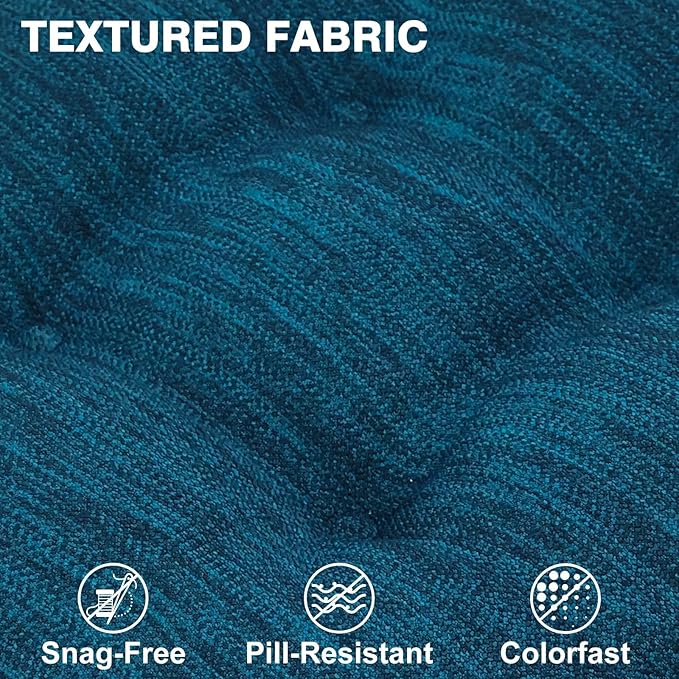Shinnwa Dining Chair Cushions Set of 4, Dual-Layer Memory Foam Kitchen Chair Cushions, Patented Design Seat Pads with Ties, 16.5 x 16.5 x 3.5in, 4 Pack, Navy Blue