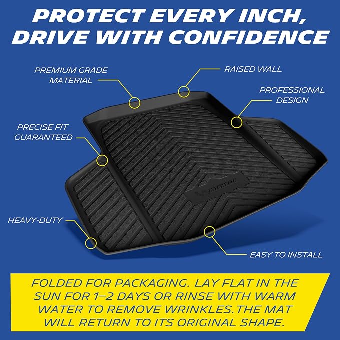 Michelin Vehicle Mats, Premier Series All-Weather TPE Custom Fit Liner for Honda Accord Gasoline & Hybrid 2018-2026 Trunk Mat(1 Piece)