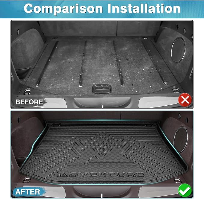 Mixsuper Custom Fit for Cargo Liner 2011-2021 Jeep Grand Cherokee All Weather Durable Odorless Rear Trunk Liner Cargo Mat Black