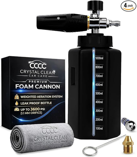 Foam Cannon for Pressure Washer 1.1mm Orifice for Thick Snow Foam Lance | High Performance 1/4'' Quick Connector Adjustable Pressure Washer Soap Attachment Foamer Car Detailing Soap Cannon Wide Mouth