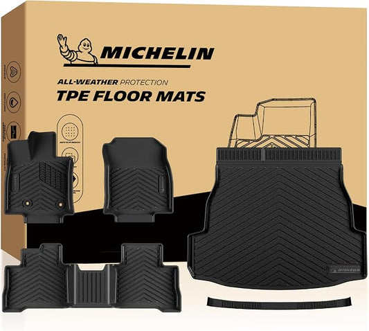Michelin Vehicle Mats, Premier Series All-Weather TPE Custom Fit Liner for Toyota RAV4 Hybrid 2026-2027 Floor Mats (5 Piece)