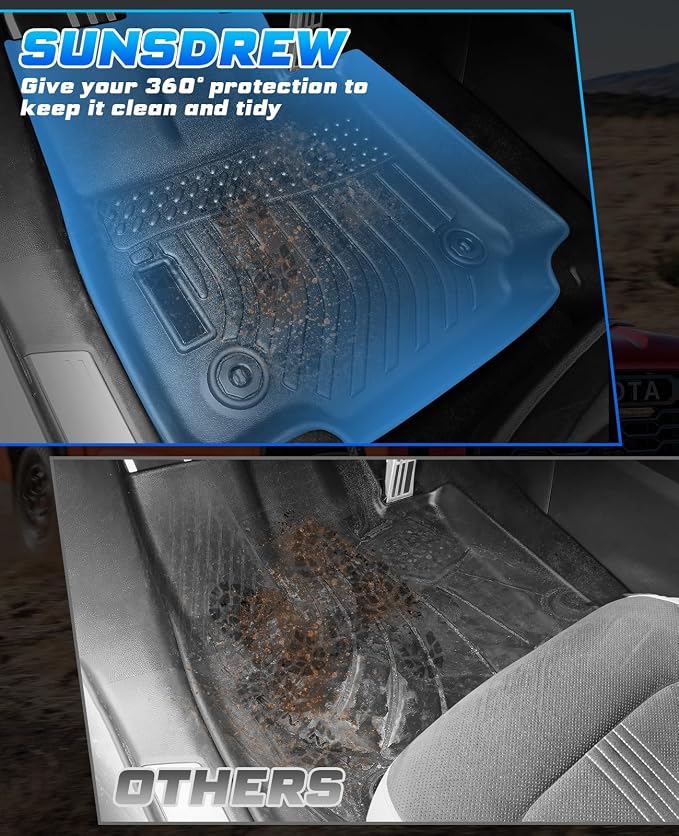 Sunsdrew Floor Mats for 2022-2025 2026 Lexus NX Accessories NX 250/NX 350/NX 350h/NX 450h+, All Weather Car Mats Front Rear 2 Rows Floor Liners TPE Rubber Raised Edge