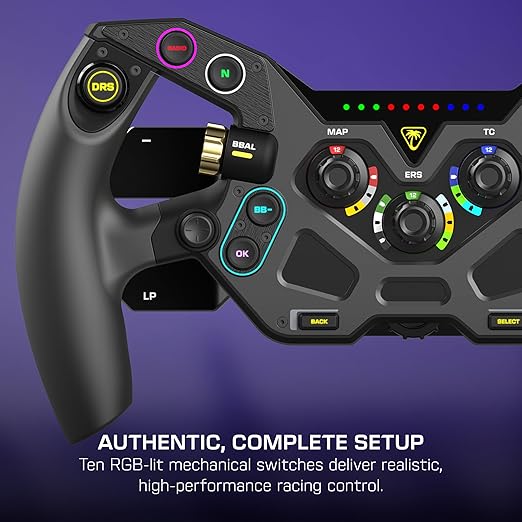 Turtle Beach VelocityOne F-RX Formula Wheel for Xbox Series X|S, Xbox One & Windows PC – For VelocityOne Race & VelocityOne KD3 Wheelbases, Hall-Effect Clutch Paddles, Magnetic Paddle Shifters, Black