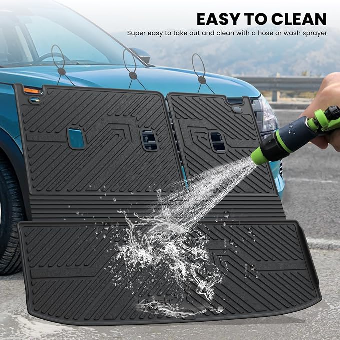 LASFIT Cargo Mat & Backrest Mats for Nissan Pathfinder 2026 2025 2024 2023 2022, All Weather TPE Custom Fit Cargo Liner Trunk Mats & Seatback Mats Accessories, Black