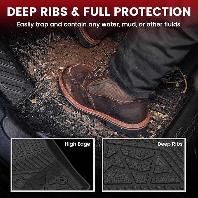 LASFIT Floor Mats & Cargo Liner 2021-2026 & Only 7 Seats (Not for 8/9 Seats) for Chevrolet Chevy Tahoe/GMC Yukon(Only Yukon, Not Fit Yukon XL)/Cadillac Escalade(Only Escalade, Not Fit Escalade ESV)