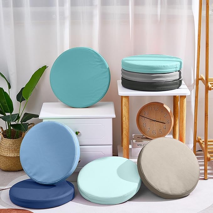 Juexica 8 Pcs Extra Thick Flexible Seating Floor Cushion Assorted Colored Floor Pillow Classroom Seat Cushion Soft Classroom Seating for Kid Learning(Blue Series,13.8 x 13.8 x 2 Inch,Round)