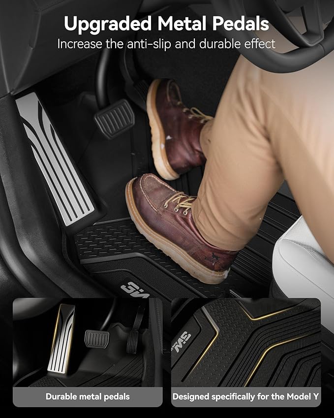 3W Tesla New Model Y Juniper Floor Mats and Cargo Liners, TPE Full Set Floor Liner for New Model Y 2025 2026, Cargo Mats and Seat Back Cover Protector, Car Mats for Tesla Accessories, Vigormold™