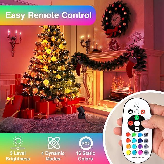 URTOM RGBW Christmas Spot Lights Indoor 6W Up Lights Indoor with Remote Control 16 Color Changing Uplighting Indoor 120V LED Spotlight Indoor Dimmable Uplights Indoor for Parties Plant Decor, 2 Pack