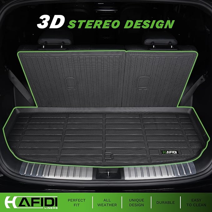 All Weather Floor Mats & Cargo Liner for Chevy Equinox EV 2024 2025 2026 with Backrest Mat Custom Fit Full Set Accessories - Black