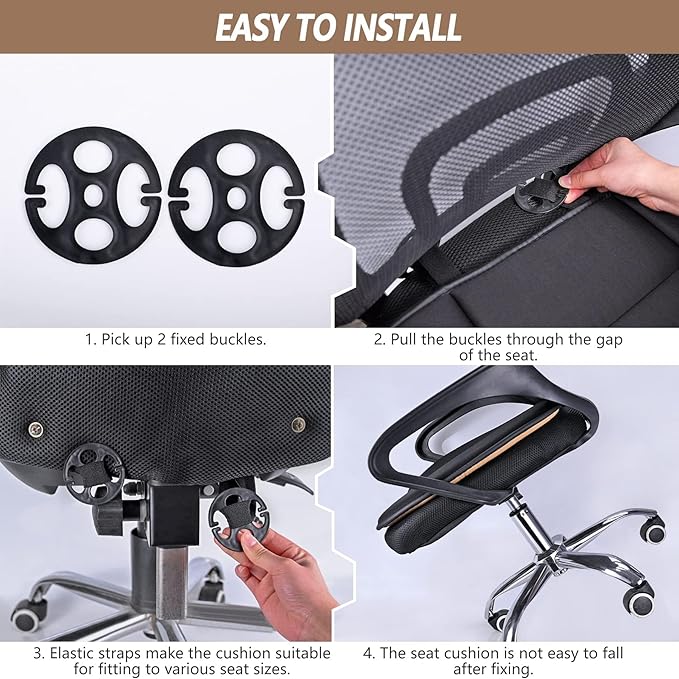 MYFAMIREA 2PCS Car Seat Cushion Pad 1.2" Thick Comfort Seat Protector for Car Driver Seat Office Chair Home Use Memory Foam Seat Cushion with Non Slip Bottom, 20'' x 18.5'', Gray