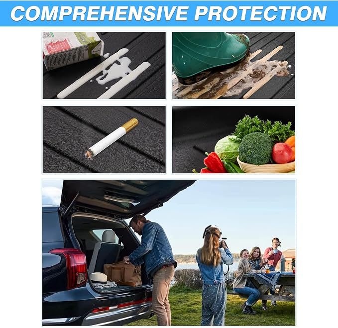 Powerty Cargo Mat Compatible for Kia NIRO 2023 2024 2025 2026 (Not for NIRO EV& NIRO Plug-in Hybrid Accessories All Weather Cargo Liner TPE Rear Trunk Mat