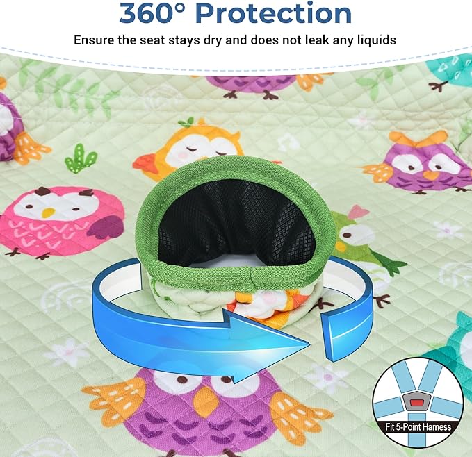 COOLBEBE Infant Car Seat Protector for Potty Training, Dry Waterproof Car Seat Liner Toilet Training for Baby Infant Toddler, Piddle Pads Cover Pad for Strollers & Carseat (Green)