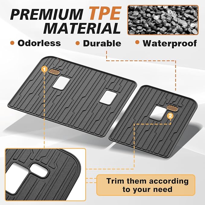 TripleAliners Backrest Mats All Weather Liners Compatible with 2024-2026 GMC Acadia/Chevy Traverse & 2025 2026 Buick Enclave TPE Third Row Seats Back Cover
