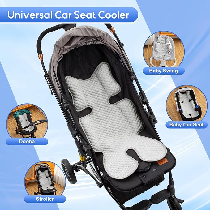 Car Seat Cooling Pad for Baby, Mink Dot Car Seat Cooler Mat for Girls Boys, Stroller Cooling Pad with 3D Breathable Mesh, Multifunctional Infant Carseat Cooling Insert Liner for Summer