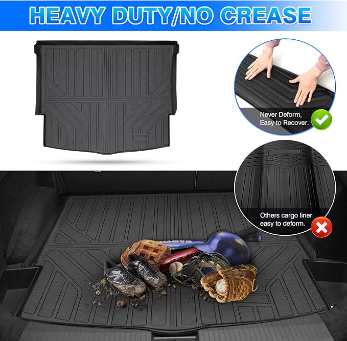 Cargo Mat for Nissan Rogue S | SV | SL 2021-2025 2026 (No Sport Model) Cargo Liner TPE All Weather Trunk Mat for Nissan Rogue Accessories