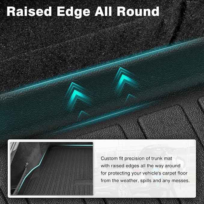 Mixsuper Cargo Liner for 2022-2025 Mercedes-Benz EQS Sedan 450+ / EQS 580 (Not fit EQS SUV), Trunk Mat for Sedan EQS 450+ / EQS 580 Accessories Rear Cargo Mat Trunk Liner Black