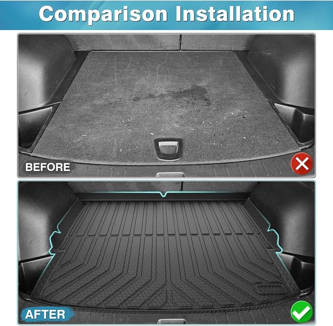 Mixsuper Cargo Liner for Chevrolet Blazer 2019-2024 2025 2026, Trunk Mat for Chevy Blazer Accessories All Weather Cargo Mat Rear Trunk Liner Black