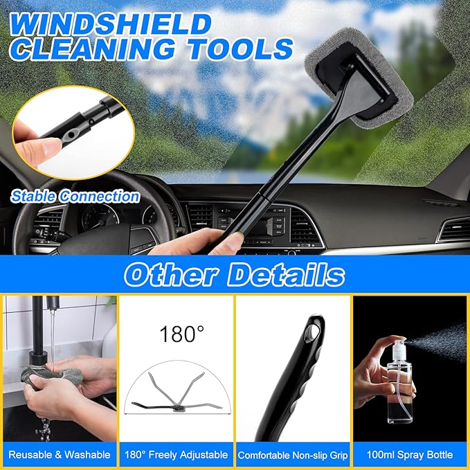 39Pcs Car Cleaning Wash Kit Interior Detailing Cleaner Kit with High Power Handheld Vacuum, Brush Set, Windshield Tool, Duster, Towels, Tire Brush, Complete Car Care Tools, Blue
