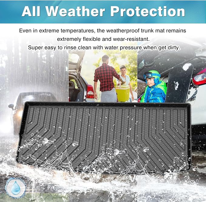 Mixsuper Cargo Liner for Chevrolet Tahoe/GMC Yukon 2021-2026, All Weather Cargo Mat Trunk Liner, Behind The 3rd Row Seats, Black